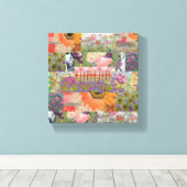 Abstract Meerdere Bloemen 2 Canvasprint Canvas Afdruk (Insitu (Houten vloer))