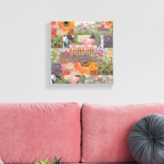 Abstract Meerdere Bloemen 2 Uitgerekt Canvas Print (Insitu (Woonkamer))