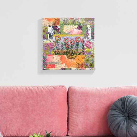 Abstract meerdere bloemen 3 canvas afdruk (Insitu (Woonkamer))