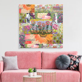 Abstract Meerdere Bloemen 3 Canvas Afdruk