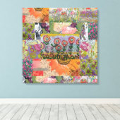 Abstract Meerdere Bloemen 3 Canvas Afdruk (Insitu (Houten vloer))