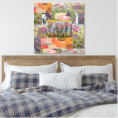 Abstract Meerdere Bloemen 3 Canvas Afdruk (Insitu (Slaapkamer))