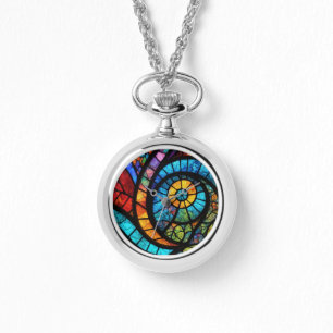 Abstract Meerkleurig ketting van het roestvrijstal