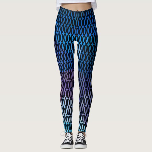 Abstract, meerkleurig patroon, netpatroon, kant leggings (Voorkant)