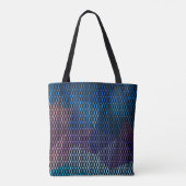 Abstract, meerkleurig patroon, netpatroon, kant tote bag (Achterkant)