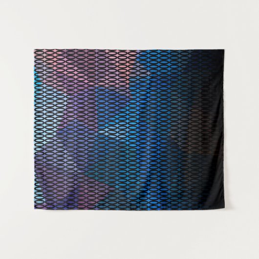 Abstract, meerkleurig patroon, netpatroon, kant wandkleed (Voorkant (horizontaal))