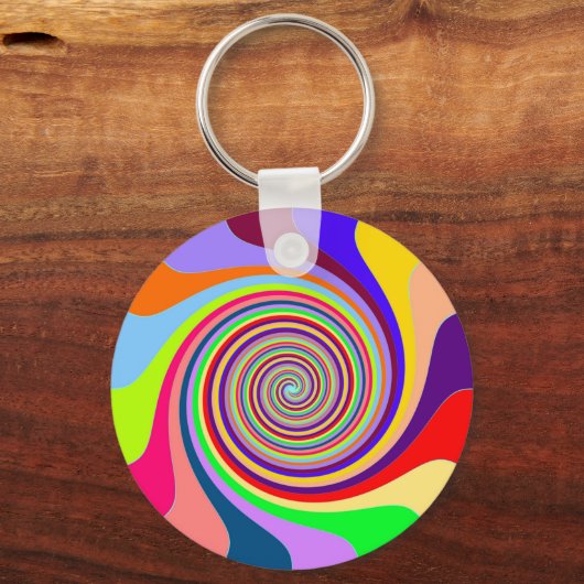 Abstract meerkleurig Sleutelhanger voor wervelkolo (Voorkant)