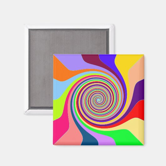 Abstract, meerkleurig wervelmagneet magneet (Voorkant / Achterkant)