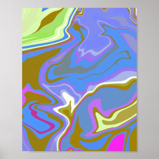 Abstract meerkleurig wervelpatroon poster (Voorkant)