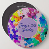 Abstract Meerkleurige Gefeliciteerd Bokeh Ronde Button 6,0 Cm (Voorkant /achterkant)