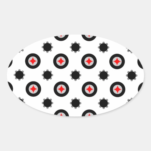 abstract meetpatroon ovale sticker (Voorkant)