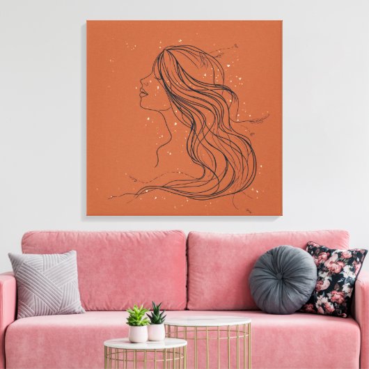 Abstract Meisje Canvasprint – Modern Minimalistisc Canvas Afdruk (Insitu (Woonkamer))