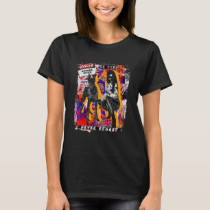 Abstract Meisje Dobermann Steden Stijl Collage Reb T-shirt