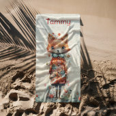 Abstract meisje Fox dragen kleding Strandlaken