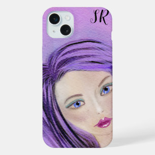 Abstract Meisje Gepersonaliseerd iPhone 15 Plus Case