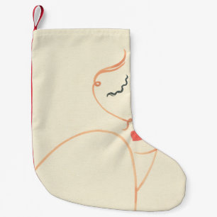 Abstract meisje gezicht, mooie vrouw, mode illus kleine kerstsok