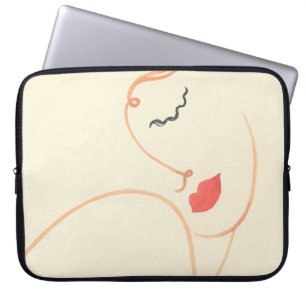 Abstract meisje gezicht. mooie vrouw. mode illus laptop sleeve