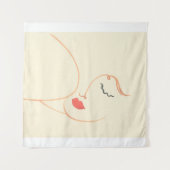 Abstract meisje gezicht, mooie vrouw, mode illus wandkleed (Voorkant (horizontaal))