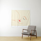 Abstract meisje gezicht, mooie vrouw, mode illus wandkleed (In Situ (horizontaal))