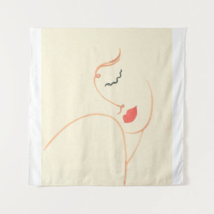 Abstract meisje gezicht, mooie vrouw, mode illus wandkleed