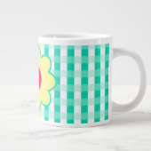 Abstract meisje Gingham Polka Dots Pattern Grote Koffiekop (Rechts)