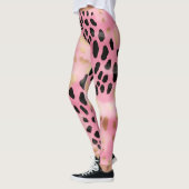 Abstract Meisje Glam Roze Goud Zwart Luipaard Prin Leggings (Links)
