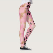 Abstract Meisje Glam Roze Goud Zwart Luipaard Prin Leggings (Rechts)
