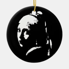 Abstract Meisje met een Parel Oorbel Keramisch Ornament