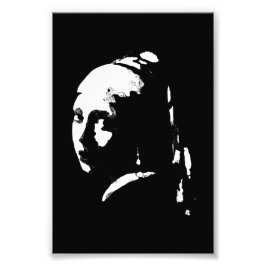 Abstract Meisje Met Parel Oorbel Foto Vergroting Afdruk