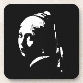 Abstract Meisje met Pearl Earring Bier Onderzetter