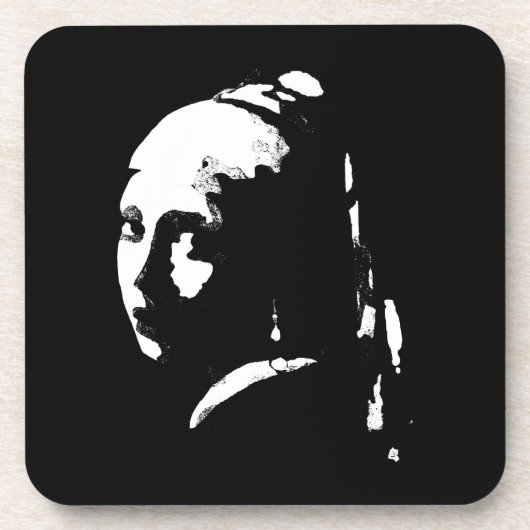 Abstract Meisje met Pearl Earring Bier Onderzetter (Voorkant)