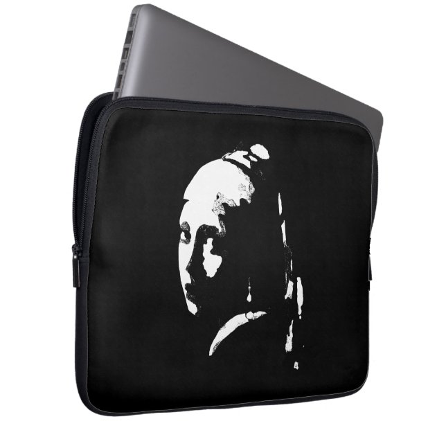 Abstract Meisje met Pearl Earring Laptop Sleeve (Voorkant Rechts)