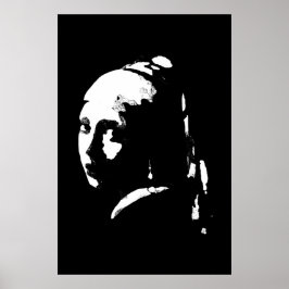 Abstract Meisje met Pearl Earring Poster