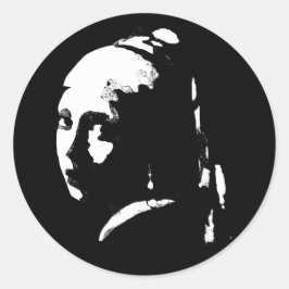 Abstract Meisje met Pearl Earring Ronde Sticker
