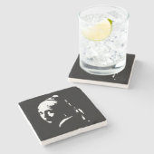 Abstract Meisje met Pearl Earring Stenen Onderzetter (Zijkant)