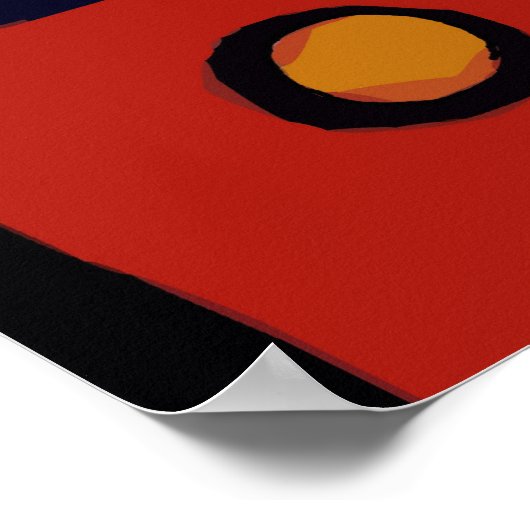 Abstract meisje op mobiele telefoon poster (Hoek)