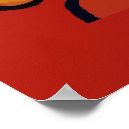 Abstract meisje op mobiele telefoon poster (Hoek)