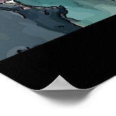 Abstract meisje op mobiele telefoon poster (Hoek)