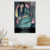 Abstract meisje op Poster mobiele telefoon (Keuken)