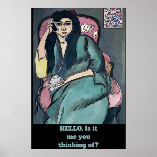 Abstract meisje op Poster mobiele telefoon (Voorkant)