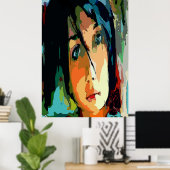 Abstract meisje poster (Thuiskantoor)