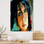 Abstract meisje poster (Keuken)