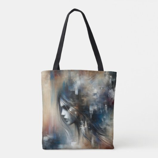 Abstract Meisje Schilderen Tote Bag (Achterkant)