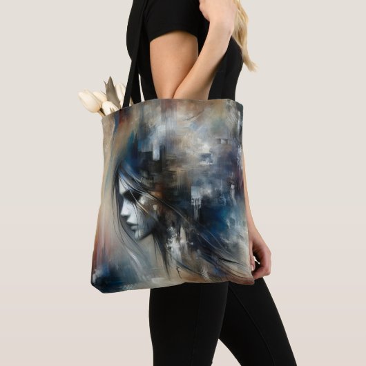 Abstract Meisje Schilderen Tote Bag (Dichtbij)