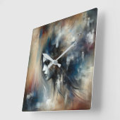 Abstract Meisje Schilderen Vierkante Klok (Hoek)