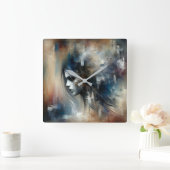 Abstract Meisje Schilderen Vierkante Klok (Huis)