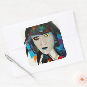 Abstract meisje Square Sticker (Envelop)