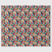 Abstract Memphis: geometrische stijl. Cadeaupapier (Vlak)