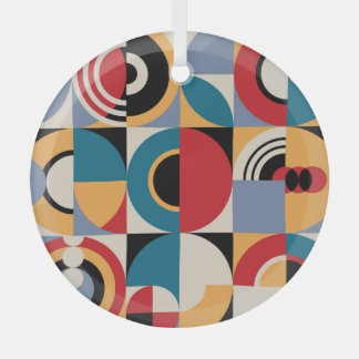 Abstract Memphis: geometrische stijl. Glas Ornament