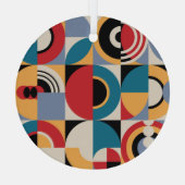 Abstract Memphis: geometrische  stijl. Glas Ornament (Achterkant)